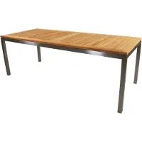 In And OutdoorMatch Table - 220x92 cm - acier inoxydable - bois de teck