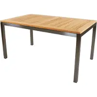 In And OutdoorMatch Table - 152x90 cm - acier inoxydable - bois de teck