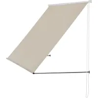 In And OutdoorMatch Store Bernice - couleur sable - 300 x 120 cm - Store à bras tombant - acier et tissu - protection UV - hydrofuge