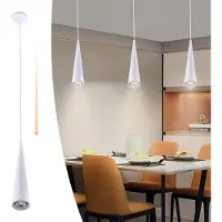 Rosikey Mini Blanc Suspension Réglable Moderne Led Suspension pour cuisine îlot Salle à manger Chambre Bar Cuisine Table à manger Lampes suspendues 7W, Blanc Chaud