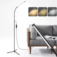 Rosikey Lampadaire LED - Dimmable Moderne Flexible Col de cygne Lampadaire - 3 modes de couleur 10 niveaux de luminosité - Noir 152 cm
