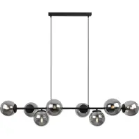 Light11 HOME Lampe à suspendre Siena noire 8 flammes avec abat-jour graphite E14