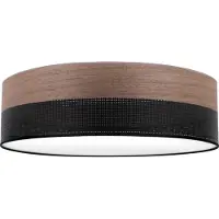Light11 HOME Lampe de plafond Wood Plexi noir 50cm E27 noyer