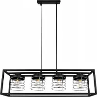 Light11 HOME Rasti Cage Lampe à suspendre - Plafonnier pour le salon, la chambre à coucher et la salle à manger - Suspension en métal et verre - E27 - Chrome - 4-flamme