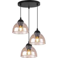 Light11 HOME Lampe à suspendre Venice à 3 flammes avec abat-jour en verre ambré E27