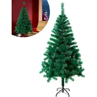 LZQ Sapin de Noël 180cm Arbre de Noël artificiel Décoration Sapin de Noël Vert PVC Arbre artificiel y compris support métallique