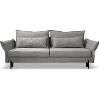 Besilio Canapé trois places 239 cm Vilio - Canapé avec fonction sommeil et coffre de lit, tissu lisse - Gris & Chill me 3