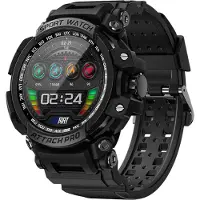 Douself LOKMAT Bracelet intelligent, montre de sport, écran tactile TFT 1,32 pouces, tracker fitness, Bluetooth 5.2, avec fréquence cardiaque, sommeil, entraînement, etc., noir
