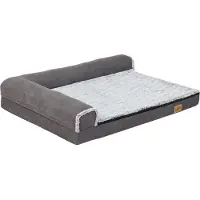 WISFOR Lit pour chien orthopédique Coussin pour chien Lit pour animal Lit pour chat Panier pour chien Couchage, lavable Housse amovible, 100x75x20cm[Taille : L]
