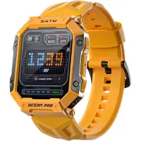Douself LOKMAT OCEAN PRO Montre intelligente multifonction, écran tactile TFT LED 1,85 pouce/BT5.1/IP68 étanche/surveillance de la santé/multiples modes sportifs, jaune