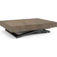 FURNLUX Table basse Sanna U Gris 80cm / Couleur principale : Gris / Dimensions : 80 x 80 x 200 cm