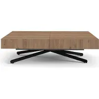 FURNLUX Table basse Sanna X Marron 80cm / Couleur principale : Beige / Dimensions : 80 x 80 x 200 cm