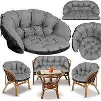 EDANTI Ensemble de coussins pour meubles de jardin Deux chaises 122X40 Canapé 190X40