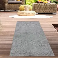 Carpetia Tapis moderne d'extérieur Résistant aux intempéries Terrasse Balcon Style boho de haute qualité facile d'entretien Anthracite Taille - 80 x 150 cm