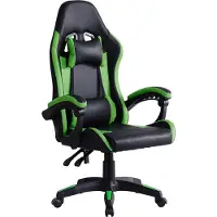 CLIPOP Chaise de bureau ergonomique Gaming, avec accoudoir, appuie-tête, coussin lombaire, vert