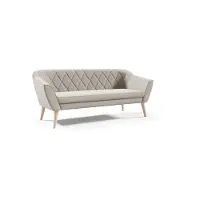 Sofello GUTTO Canapé 3 places -- FOX -- Beige Banc Pieds en bois velours Livraison rapide Style scandinave - belles coutures