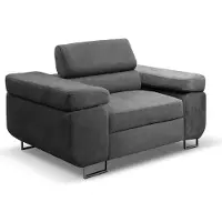 MargaretHadas24 Fauteuil Marlene avec appuie-tête réglables 135 cm Livraison à domicile Salon Fauteuil confortable Appartement Fauteuil relax (couleur : gris Vena 20)
