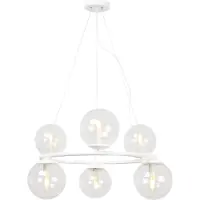 Light11 HOME Suspension Aura blanc 6 flammes verre beige E14