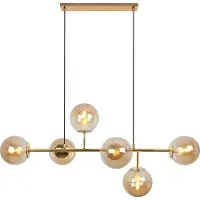 Light11 HOME Plafonnier Siena Gold 6-flamme verre miel E14 bras longs