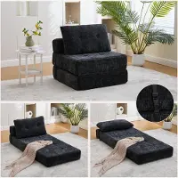 Sweiko Canapé-lit pliable , canapé-lit avec coussin, matelas pliable avec dossier, canapé-lit pliable portable, canapé confortable au sol pour le salon et la chambre à coucher