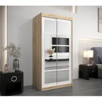 Minio Armoire 100 cm ROMA 2 Chêne Sonoma / Blanc