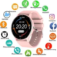 Mc star Smart Watch plein écran tactile Sport Fitness Montre Ip67 étanche Bluetooth Pour Android Ios Hommes Femmes Smartwatche,Rose,