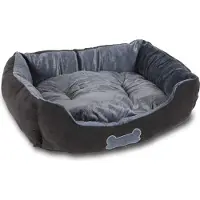 H4L Lit pour chien bleu foncé 62x50cm Coussin pour chien Canapé pour chien Corbeille pour chien