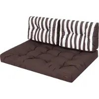 Stanis³aw Jurga Set de coussins de palette 120 cm - vert avec rayures - 2 pièces (120x82 & 120x40 cm), 12 cm d'épaisseur, résistant aux intempéries | Pillowprim