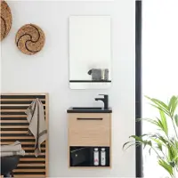 MOB-IN Ensemble lave-mains NIKA avec niche et miroir tablette