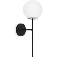 Light11 HOME Applique murale Siena noir-chrome 1 flamme verre blanc E14