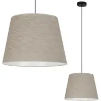 Light11 HOME Lampe à suspendre Len Kegel noir 1 flamme Abat-jour Beige L05 38cm