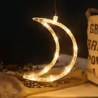 Lapamax Guirlande lumineuse LED pour fenêtre, avec ventouse, idéale pour décorer les fenêtres intérieures, parfaite pour les décorations de Noël, fonctionne sur piles, motif lune