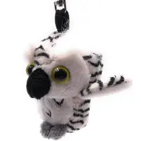 Onwomania Peluche / Doudou / Tissu Animal Porte-clés Chouette à pois clairs 13 cm