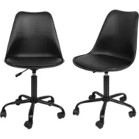 Supfine lot de 2 chaises de bureau Homeoffice Chaise Chaise pivotante Chaise de bureau noire