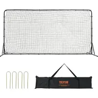 Zerbaco Football Filets de Rebond Portatif Football 366 x 121 x 183 cm, Rebounder Football Filet de Rebond Tube de Fer & Filet PE Enfants & Adolescents Réglable But de Football Rebounder Kicker Noir