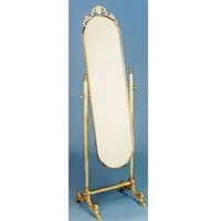 Casa Padrino Luxus Barock Standspiegel Gold 51 x 41 x H. 165 cm - Miroir en laiton noble - Miroir de salle de bain - Miroir de chambre - Meubles baroques - Qualité de luxe