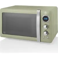 Swan SM22030GNEU Micro-ondes Rétro Numérique 20L, 5 niveaux de puissance, décongélation, minuterie Vert