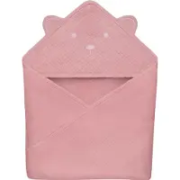 Lionelo Serviette Et Peignoir - Lionelo - Serviette À Capuche En Mousseline - 100% Naturel - 80 X 80 Cm - Dès Le Premier Jour De Vie - Rose