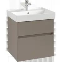 Villeroy & Boch Collaro Meuble sous-lavabo, 2 tiroirs, lavabo au centre, avec éclairage, 554x546x444mm, C008B0AH