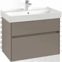 Villeroy & Boch Collaro Meuble sous-lavabo, 2 tiroirs, lavabo au centre, avec éclairage, 754x546x444mm, C010B0VQ