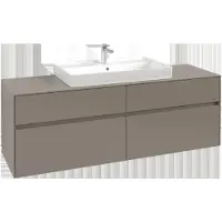 Villeroy & Boch Collaro Meuble sous-lavabo, montage mural, 4 tiroirs, lavabo au centre, avec éclairage, 1600x548x500mm, C028B0VR