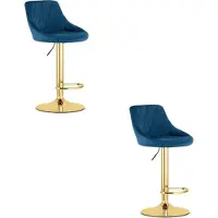 Leobert Hocker KAST - velours bleu marine / base or x 2