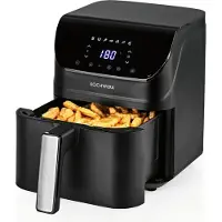 DS Produkte Friteuse à air chaud numérique Rachs KOCHWERK 4 L | Friteuse à air chaud avec écran tactile | Fonction de rappel pour retourner les aliments | Nettoyage facile | 1 400 W | Noir