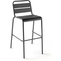 Oviala Chaise haute en métal anthracite - Palavas