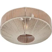TRIO Plafonnier SVEA beige-crème 1xE27x10W en tissu, dimensions : 31x46x46 cm, IP20,