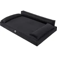 TexCorp Lit pour chien CHAMPION ( 78 x 54 cm ) - lit robuste en velours pour animaux domestiques avec housse amovible, lavable & confortable - Doggy