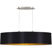 Eglo Textile moderne MASERLO nickel mat, abat-jour, NOIR / OR, E27 max. 2X60W