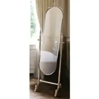 Casa Padrino Luxus Barock Standspiegel Silber / Gold 51 x 41 x H. 165 cm - Miroir en laiton noble - Miroir de salle de bains - Miroir de chambre - Meubles baroques - Qualité de luxe