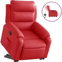 vidaXL Fauteuil relax releveur électrique rouge similicuir