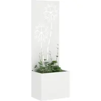 Syfax Écran de confidentialité de jardin Floral Blanc 50 x 150 cm